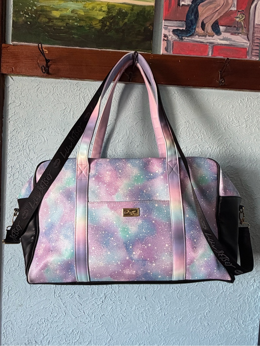 Betsey Johnson Pastel Galaxy Tote Bag in Pink, Purple, Aqua